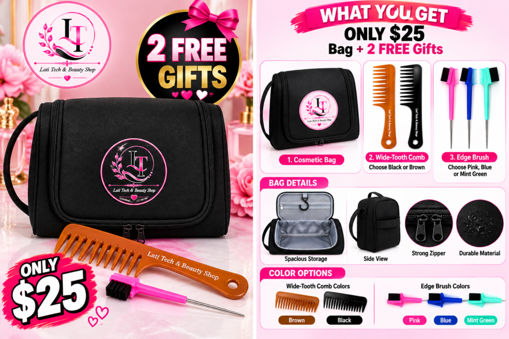 Lati Tech & Beauty Cosmetic Bag + 2 FREE Gifts